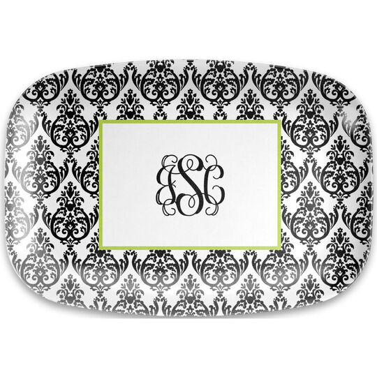 White and Black Madison Melamine Platter